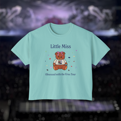"little miss obsessed with the eras tour " boxy tee