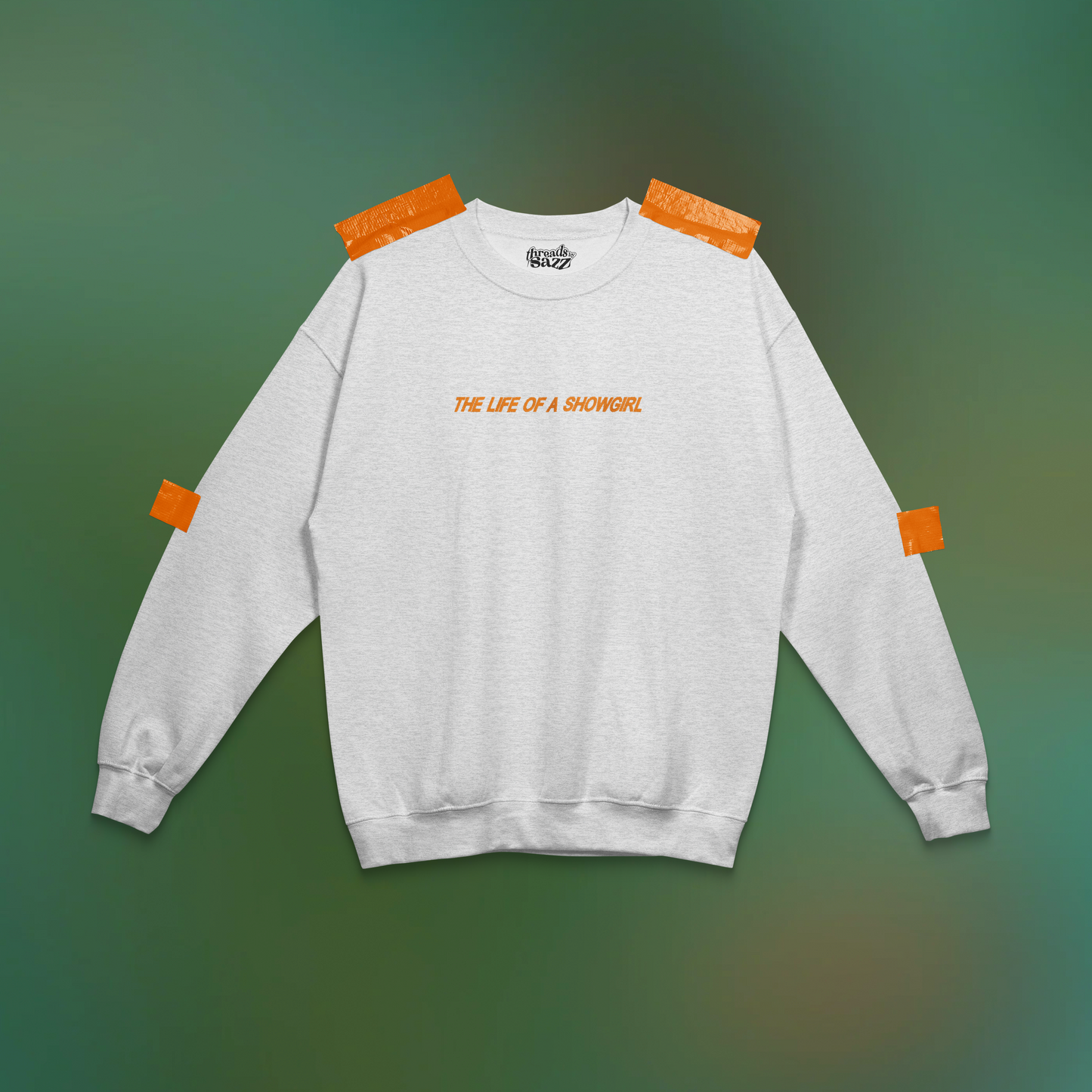 "the life of a showgirl" embroidered crewneck