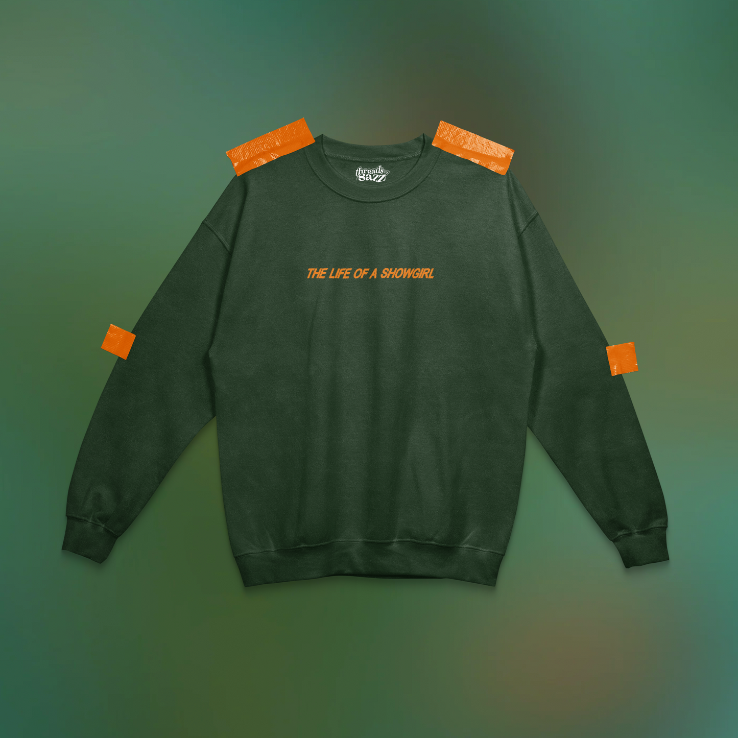 "the life of a showgirl" embroidered crewneck
