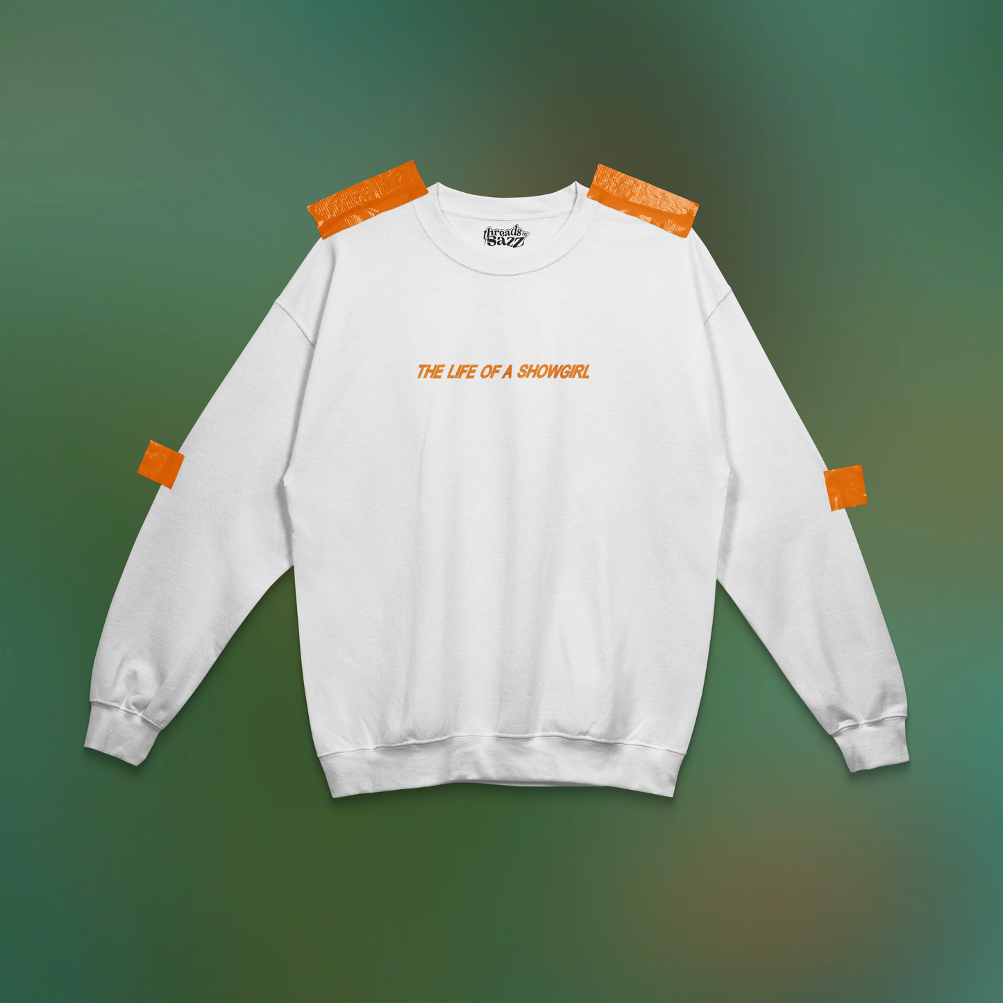 "the life of a showgirl" embroidered crewneck