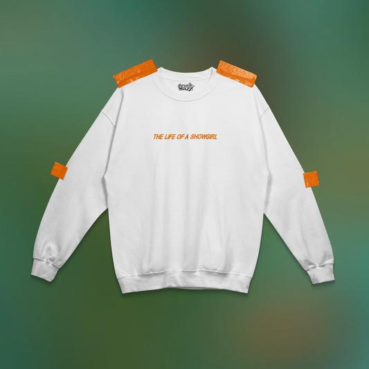 "the life of a showgirl" embroidered crewneck