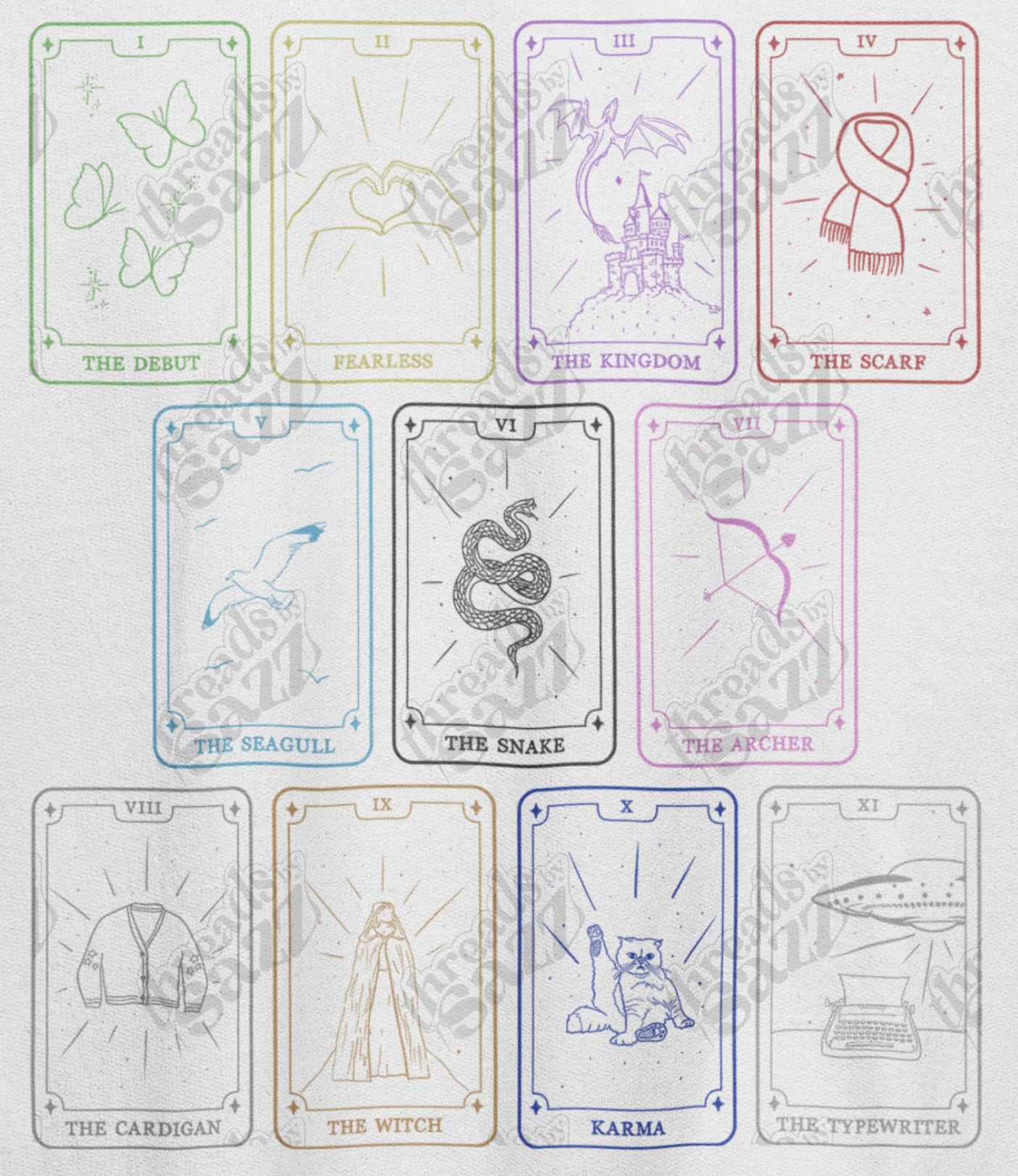 "eras tarot cards" graphic crewneck
