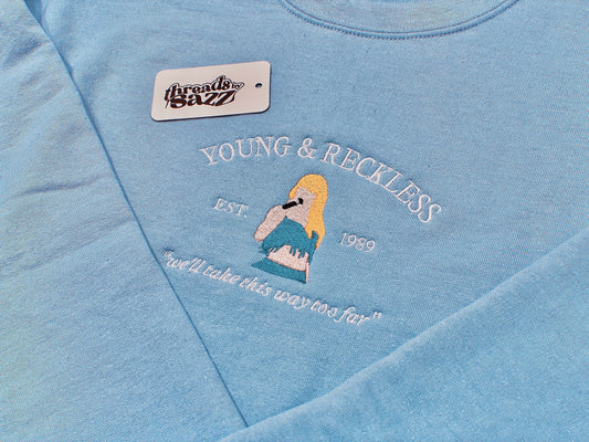 BLANK SPACE embroidered sweatshirt crewneck / 1989 / Young & Reckless / by Taylor Swift inspired / merchandising hoodie